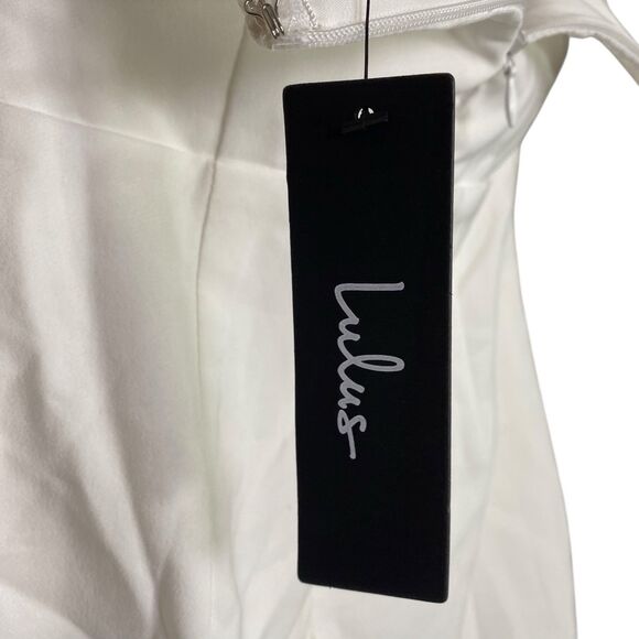 Lulus Mini Dress Womens M White Strapless Bodycon Ruched Sexy Festive Occasion - Picture 12 of 14